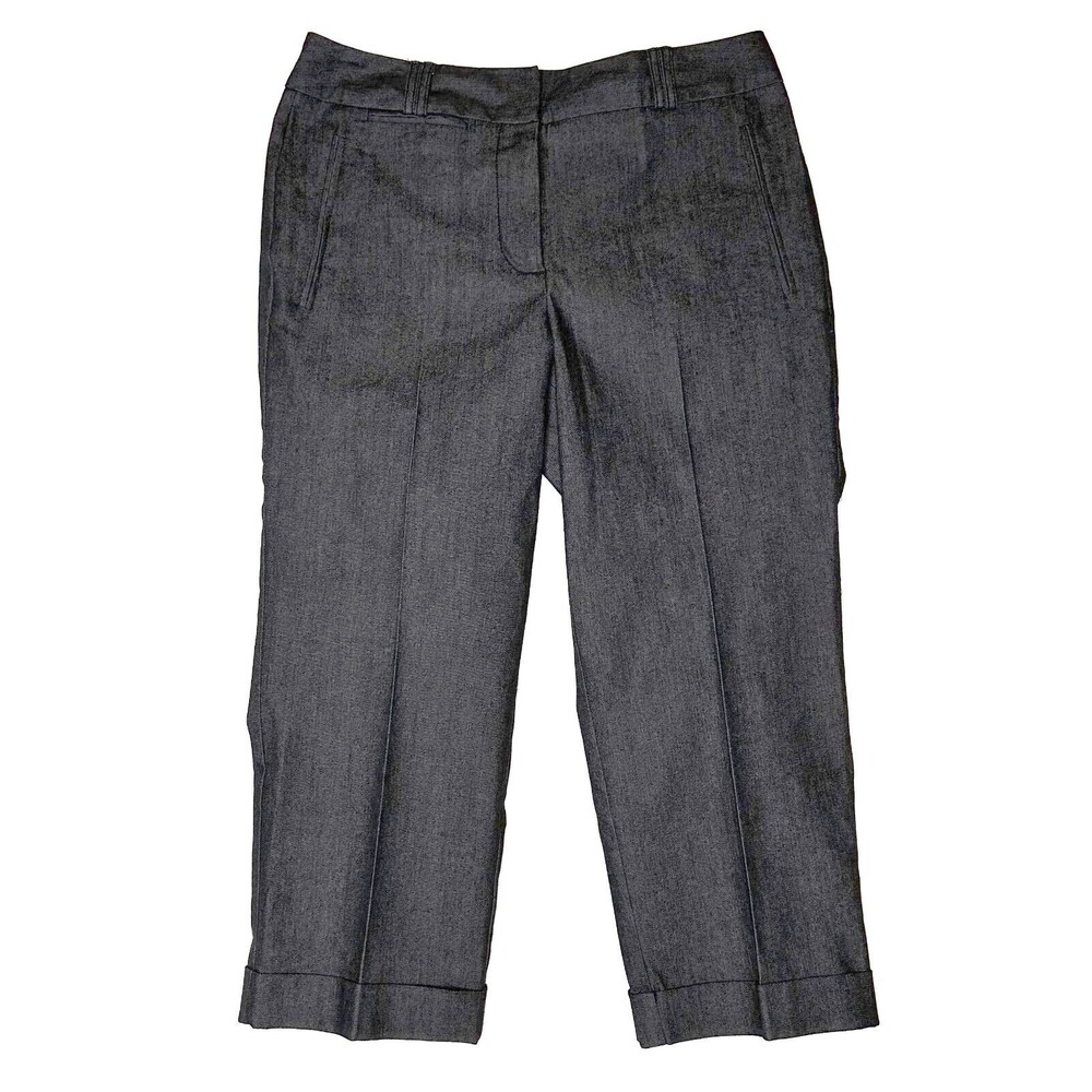 Womens Larry Levine Capris Cropped Cuffed Pants Size 6 Like New